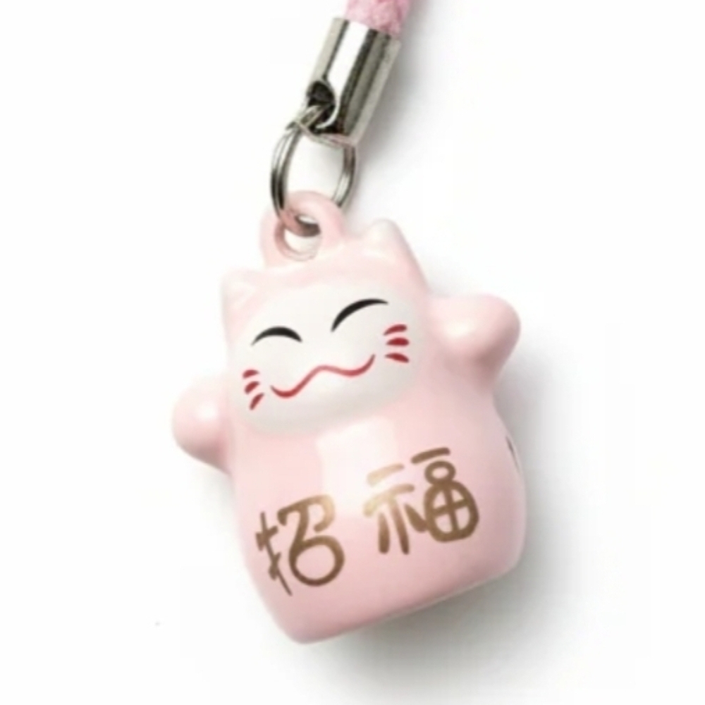 Luck Cat Pink Charm Phone Case Accessory